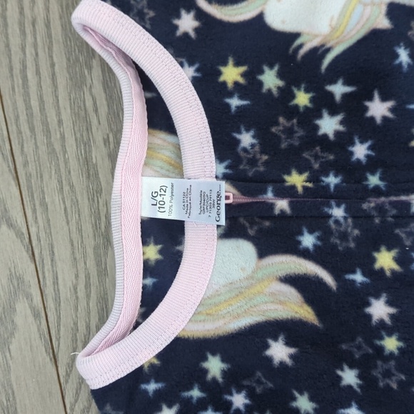 Girls Navy Unicorn Onesie Pajamas - Size 10-12 NWT - Picture 3 of 4